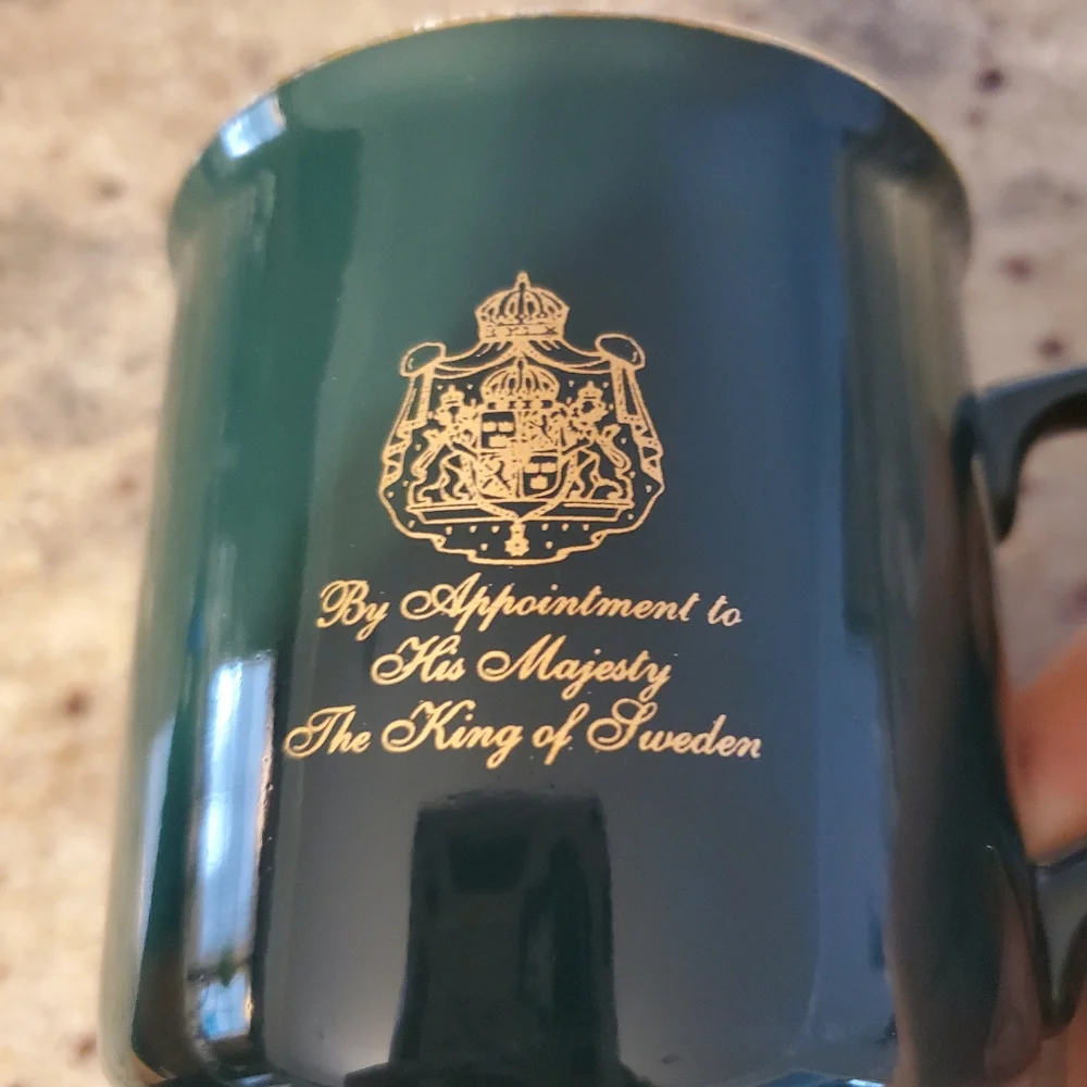 Vintage GEVALIA COFFEE CUP Shiny Dark Green Ceramic Glaze Coffee Mug - Picture 2 of 8